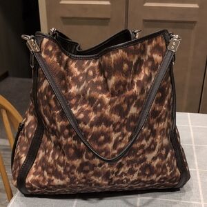 Coach Brown Leopard Print Shoulder Bag